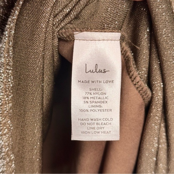 Lulus Forever Your Girl Metallic Body-con‎ Minidress in Olive Silver- Sz XL - Picture 4 of 5